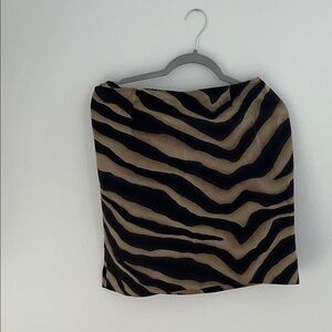 Ralph Lauren Zebra Print Mini Skirt in Black and Tan